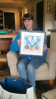 Special olympics star Jazz Stagg display her medals