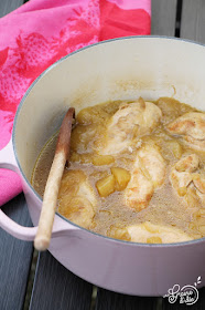 Poulet aux pommes, Miel, Cannelle, Cocotte Le Creuset chiffon Pink, Cocotte rose,  Le Creuset