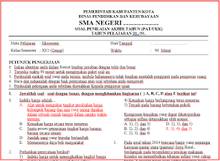 Download Lengkap Soal dan Kunci Jawaban PAT Ekonomi Kelas 11 SMA/MA Kurikulum 2013