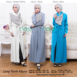 Long tunik Allura produksi Alya Hijab by naja dan naja the label