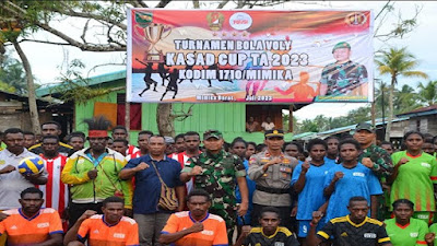 Buka Turnamen Bola Voly Kasad Cup Tahun 2023, Ini Harapan Dandim 1710/Mimika