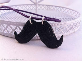 Kawaii Cute Mustache Charms on wax cord 