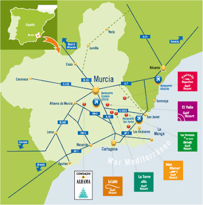 Murcia Tourism Map Area