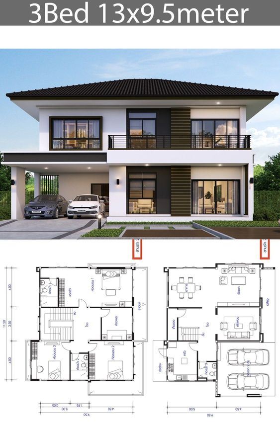 Koleksi Desain Denah Rumah 2 Lantai Lengkap dengan Tampak 