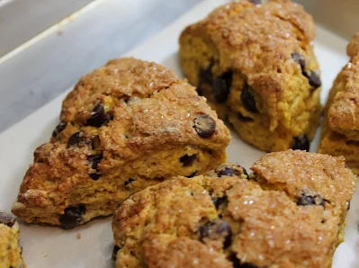 Baked Pumpkin Chocolate Chip Scones