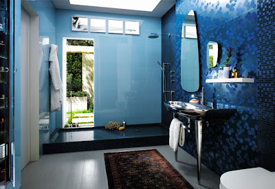 baño color azul