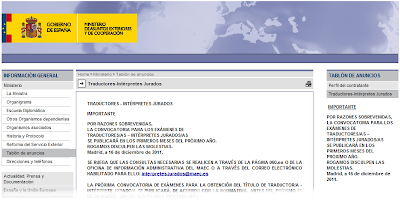 Convocatoria examen traductor jurado 2012