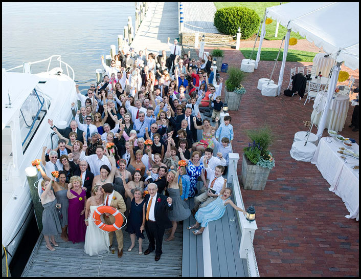 I always love this shot of the wedding guests gathered out on Wychmere's