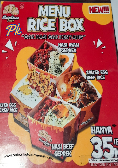 Menu rice box master cheese pizza