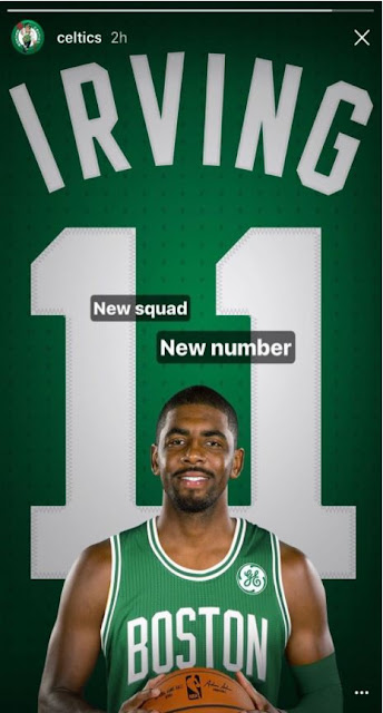 Boston Celtics ประกาศ Kyrie Irving เตรียมใส่เบอร์ 11 ลงสนามในฤดูกาลหน้า
