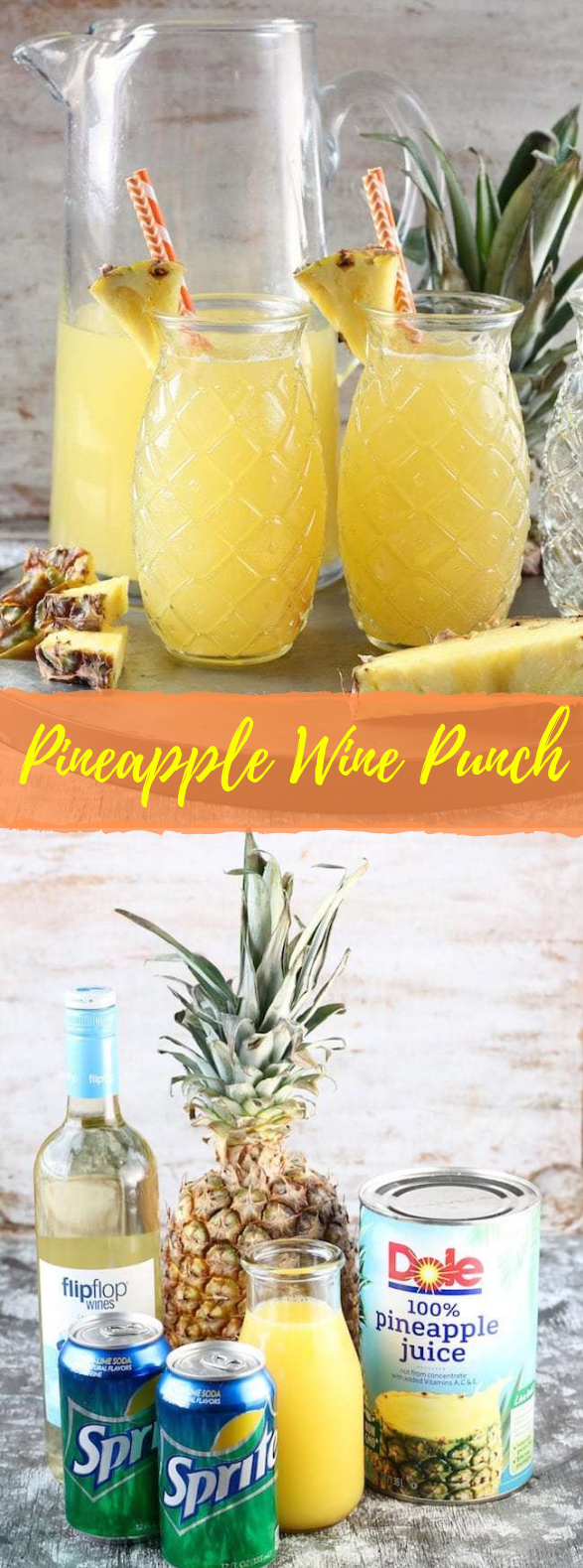 EASY PINEAPPLE WINE PUNCH #alcohol #cocktails