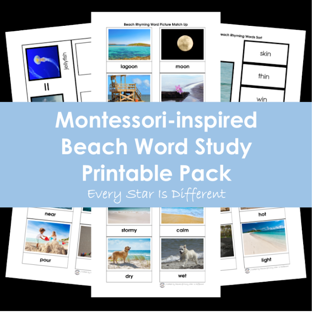 Montessori-inspired Beach Word Study Printable Pack