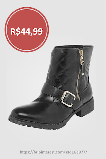 Bota DAFITI SHOES Biker Preta - Por: R$44,99