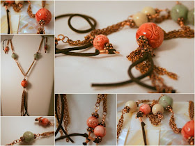 A walk through the forest: ceramic beads by NKP Designs, gemstones, copper, leather, OOAK design :: All Pretty Things