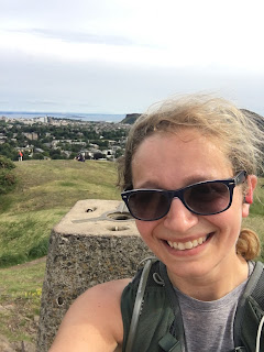 Me smiling at the summit of Blackford Hill.