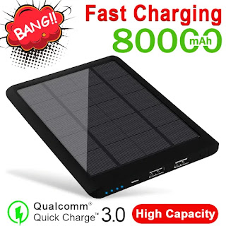 Solar Power Bank High-capacity Portable Phone Fast Charger Powerbank