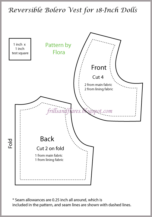 Frills and Flares: Reversible Bolero Vest Free PDF Printable Sewing ...