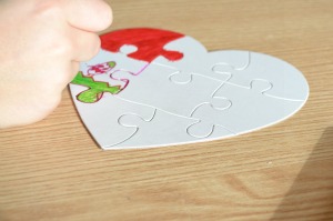 Heart shaped jigsaw puzzles from yellow moon @ ups and downs, smiles and frowns