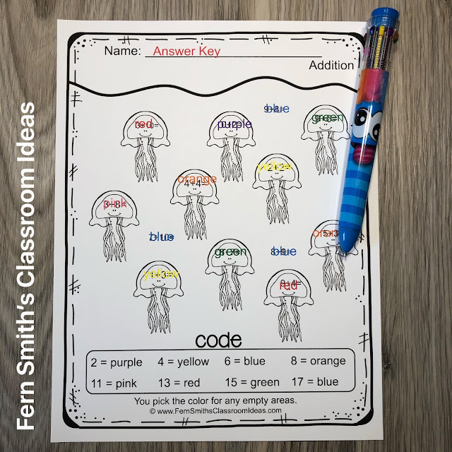 Click Here to Download This Back to School Color by Number Addition Freebie for Your Classroom Today!