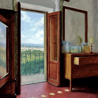 Morning View of Florence painting Andrew Lattimore