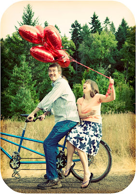 tandem love. with balloons.