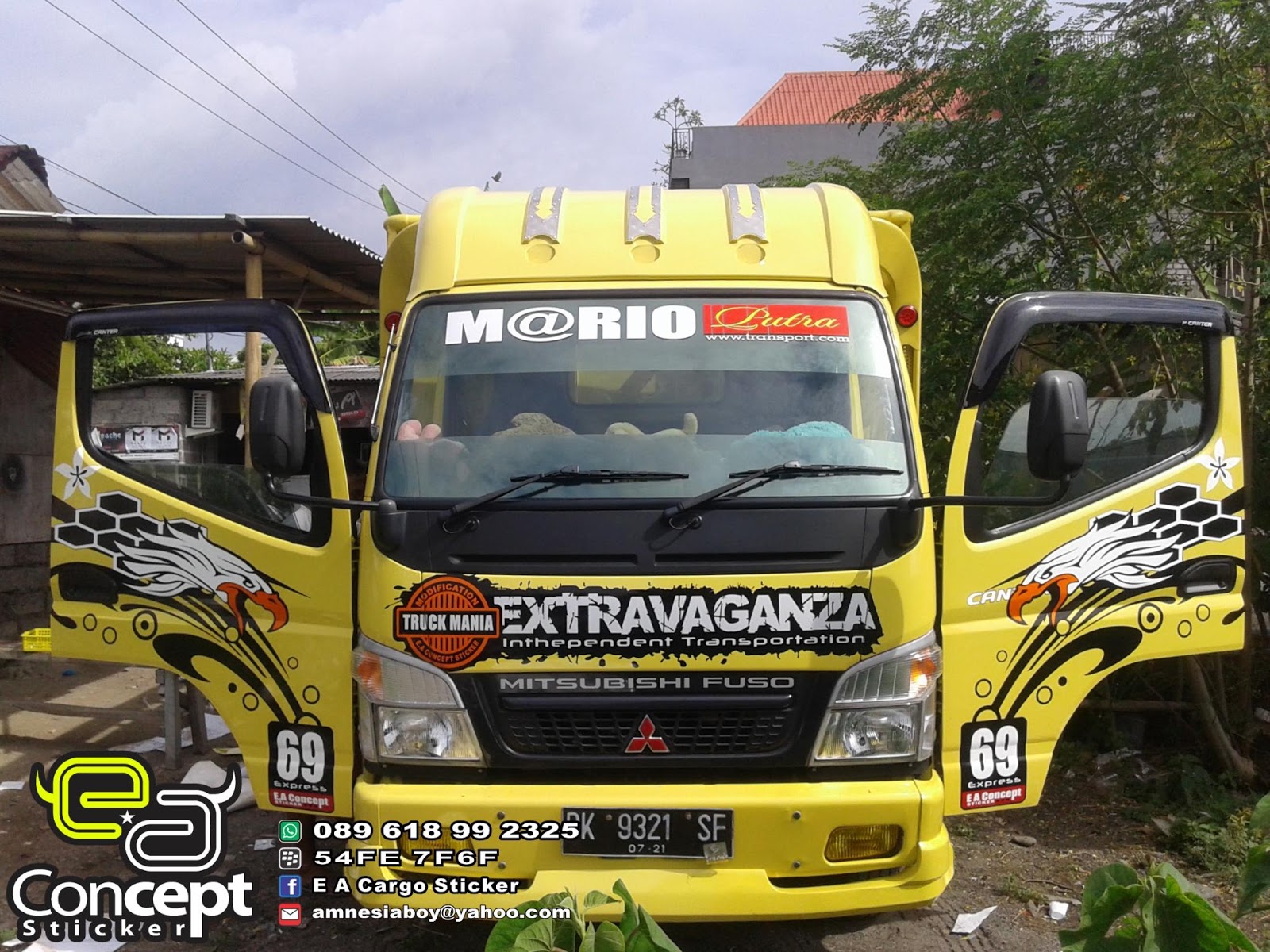 Cuting Stiker Truk Canter Kuning CUTTING STIKER DI DENPASAR BALI Murah Bagus Dan Cepat