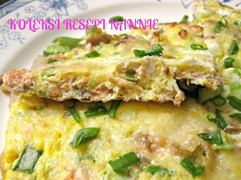 RESEPI NENNIE KHUZAIFAH: TELUR DADAR CENDAWAN n SALMON