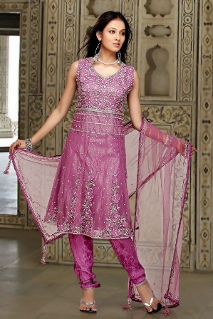 Fresh-Light-Purple-Net-Churidar-Kameez