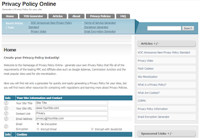 CARA MEMBUAT PRIVACY POLICY UNTUK BLOGSPOT