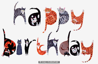 Happy Birthday greeting card with Cats