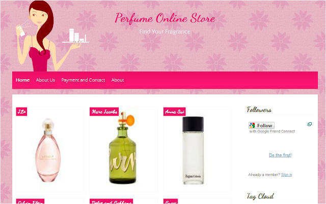 Girly Perfume Blogger Template