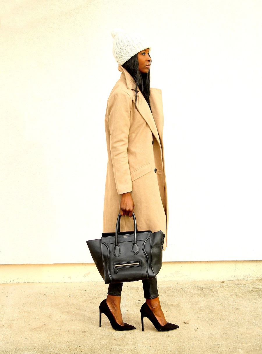 blog-mode-sac-celine-mini-luggage-manteau-camel-legging-cuir-escarpins-asos-bonnet-beige