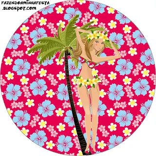 Hawaiian Girl Free Printable Toppers. 