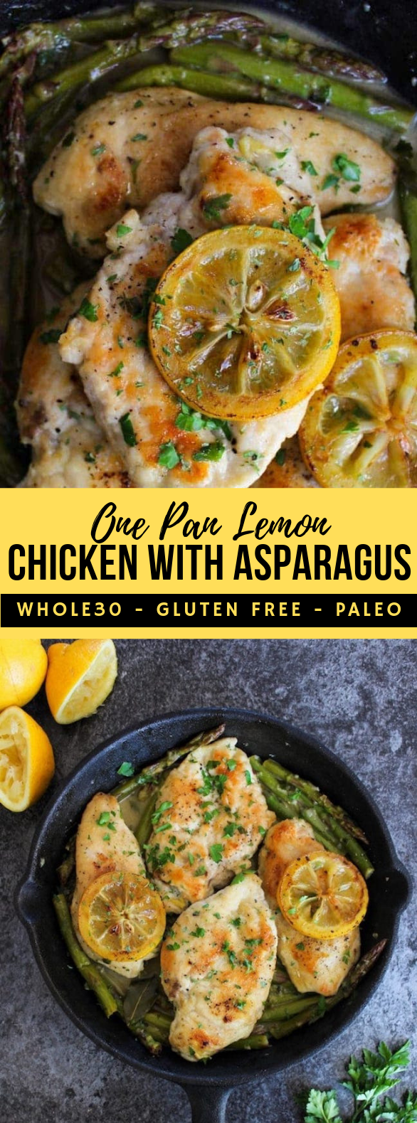 ONE PAN LEMON CHICKEN WITH ASPARAGUS #diet #glutenfree