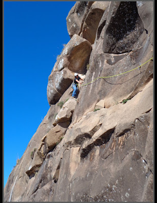 Arguis, pared de Bones, adherencia en arenisca