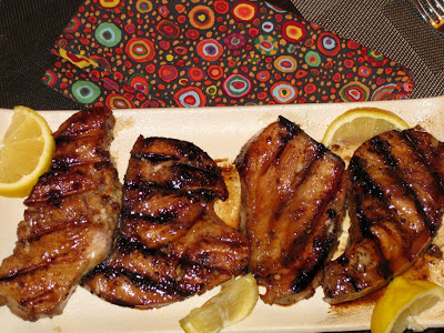 Grilled teriyaki mako steaks