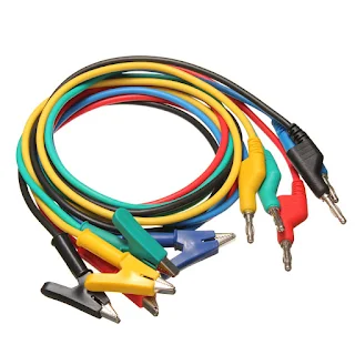 Test Probe Lead Wire Cable Silicone Banana Plug Crocodile Alligator Clip 1m 4mm 5 pcs Hown - store