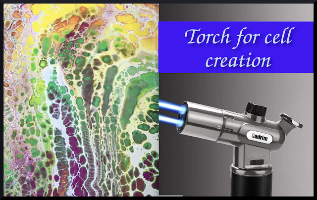 How to use torch for creating cell in pour painting