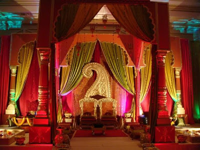 white and red indian wedding venues decoration