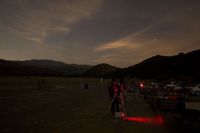 Setting up at Bob Swenson Field in this 10 second exposure (Source: Palmia Observatory)