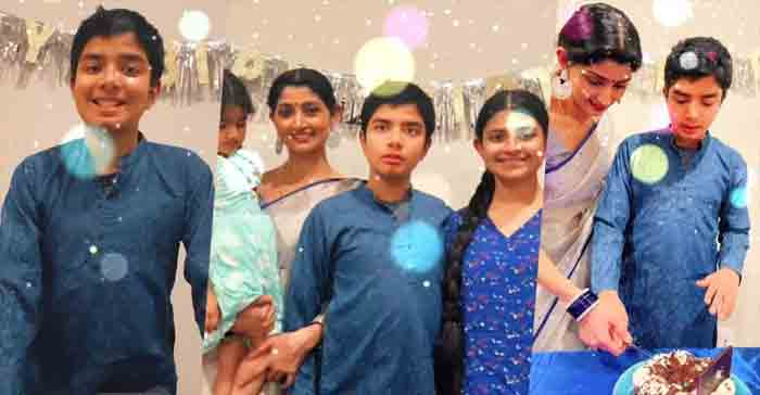 Actress Divya Unni celebrated her son's 14th birthday, Kochi, News, Social Media, Birthday Celebration, Actress, Kerala