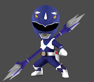 Papercraft Blue Ranger Mighty Morphin Chibi