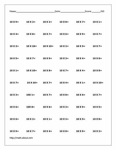 Matematik Sekolah Rendah: Latihan Sifir Matematik