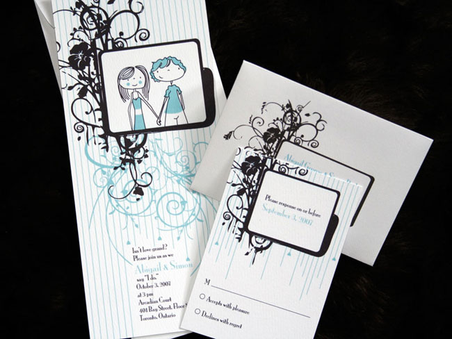 Teardrop wedding invitations