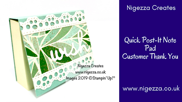 Nigezza Creates Quick Covered Post It Note Pad: Customer Thank You Gift, Stampin' Up! Mosaic Mood, Arts & Crafts, Well Written