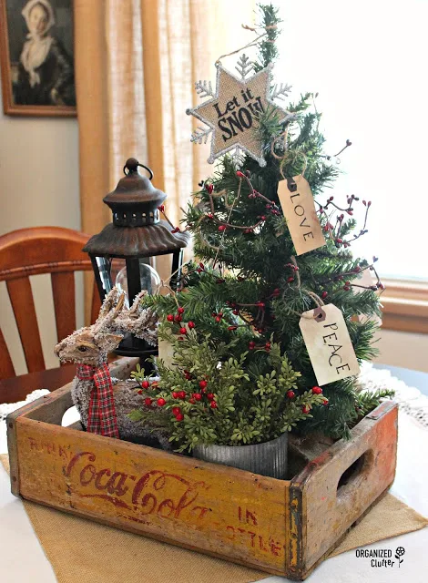 Coca-cola crate Christmas vignette.