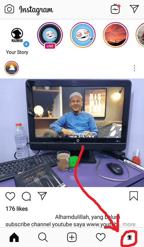 Masuk ke Profil Instagram