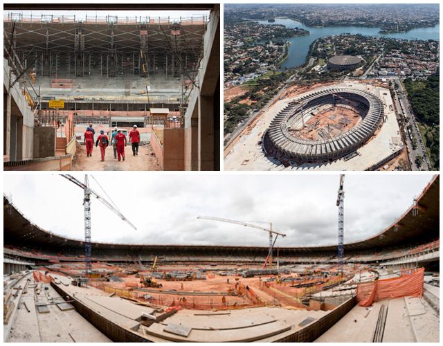 Situação das obras do Mineirão em julho de 2012