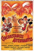 CIRCONSTANCES ATTÉNUANTES. Francia: 70 x 120 cms. Cartelista: Roger Cartier. Imprenta: Imp. de la Cinématographie Française, París. Circonstances atténuantes. 1939. Francia. Dirección: Jean Boyer. Reparto: Michel Simon, Suzanne Dantès, Dorville, Arletty, François Simon.