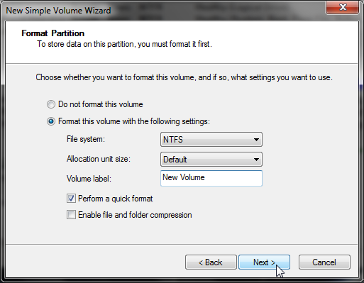 Format harddisk Windows 7